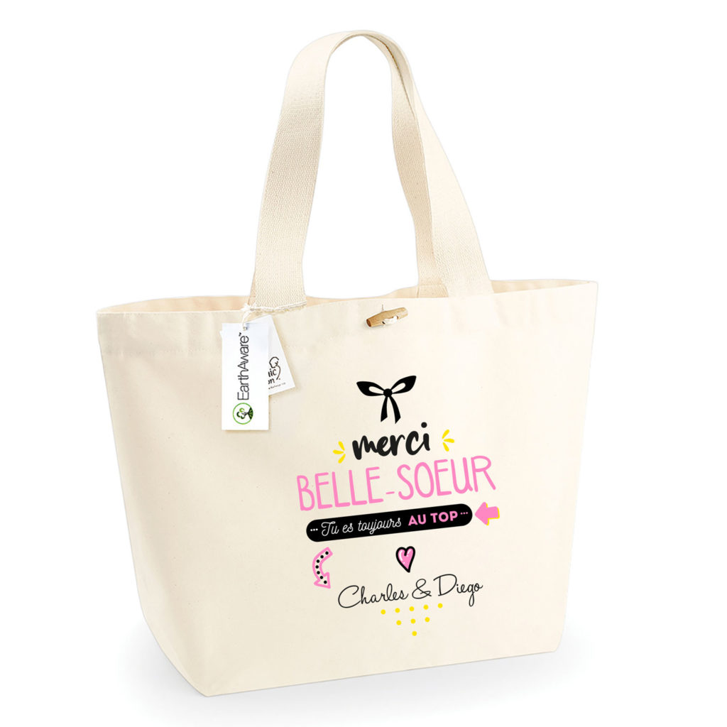 Cadeau belle-soeur - Sac shopping personnalisé belle-soeur au top Cadeau belle-soeur - Sac shopping personnalisé belle-soeur au top